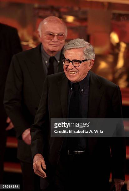 Vittorio Taviani and Paolo Taviani attend the 'David Di Donatello' Italian Movie Awards on May 7, 2010 in Rome, Italy.