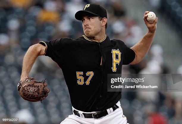 Zach Duke of the Pittsburgh Pirates pitches against the St Louis Cardinals during the game on May 7, 2010 at PNC Park in Pittsburgh, Pennsylvania.