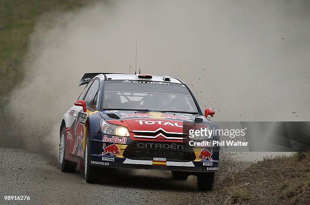 Dani Sordo and co-driver Marc Marti of Spain drive their Citroen C4 WRC during stage 10 of the WRC Rally of New Zealand at Glen Murray on May 8, 2010...