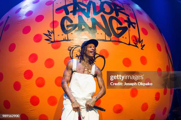 Wiz Khalifa performs on stage at The Roundhouse on July 1, 2018 in London, England.