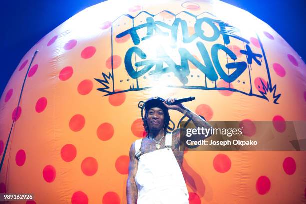 Wiz Khalifa performs on stage at The Roundhouse on July 1, 2018 in London, England.