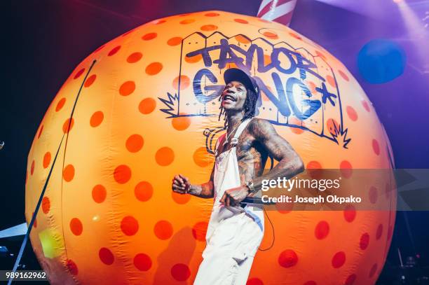 Wiz Khalifa performs on stage at The Roundhouse on July 1, 2018 in London, England.