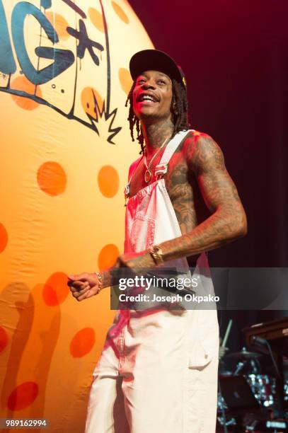 Wiz Khalifa performs on stage at The Roundhouse on July 1, 2018 in London, England.