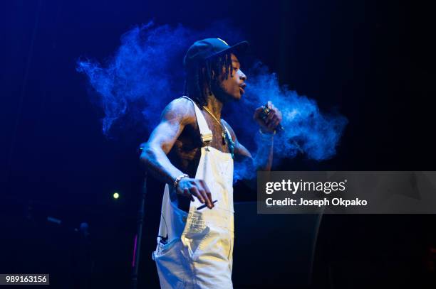 Wiz Khalifa performs on stage at The Roundhouse on July 1, 2018 in London, England.