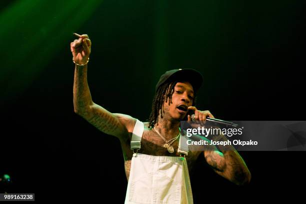 Wiz Khalifa performs on stage at The Roundhouse on July 1, 2018 in London, England.