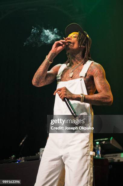 Wiz Khalifa performs on stage at The Roundhouse on July 1, 2018 in London, England.