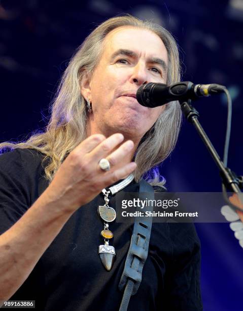 Justin Sullivan of New Model Army performs during Sounds Of The City at Castlefield Bowl on July 1, 2018 in Manchester, England.
