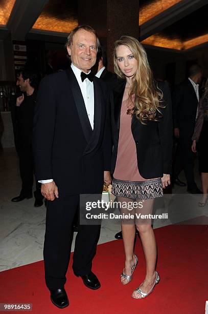 Terence Hill and Yvonne Scio attend the 'David Di Donatello' movie awards at the Auditorium Conciliazione on May 7, 2010 in Rome, Italy.