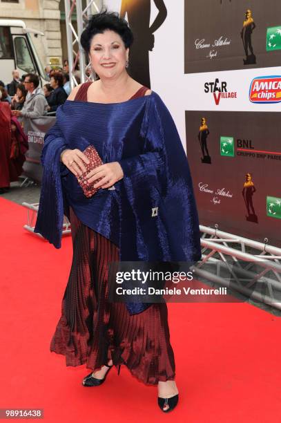 Marisa Laurito attends the 'David Di Donatello' movie awards at the Auditorium Conciliazione on May 7, 2010 in Rome, Italy.