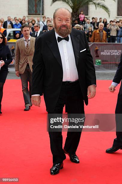 Bud Spencer attends the 'David Di Donatello' movie awards at the Auditorium Conciliazione on May 7, 2010 in Rome, Italy.