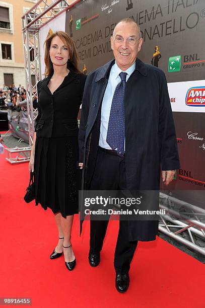 Sonia Raule and Franco Tato attend the 'David Di Donatello' movie awards at the Auditorium Conciliazione on May 7, 2010 in Rome, Italy.