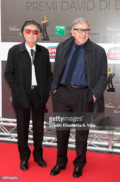 Vittorio e Paolo Taviani attend the 'David Di Donatello' Italian Movie Awards on May 7, 2010 in Rome, Italy.
