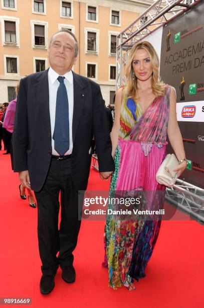 Luigi Abete and Desire Petrini attend the 'David Di Donatello' movie awards at the Auditorium Conciliazione on May 7, 2010 in Rome, Italy.