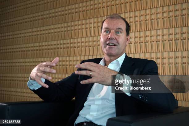 Christophe Weber, chief executive officer of Takeda Pharmaceutical Co., speaks during an interview in Tokyo, Japan, on Monday, June 11, 2018. Melding...