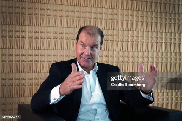 Christophe Weber, chief executive officer of Takeda Pharmaceutical Co., speaks during an interview in Tokyo, Japan, on Monday, June 11, 2018. Melding...