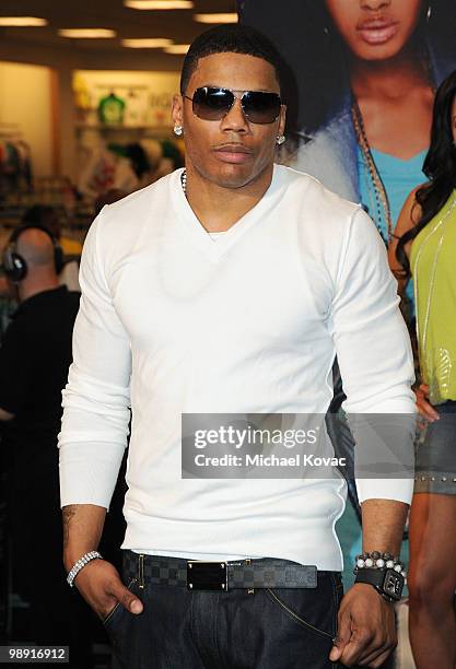 Rapper Nelly attends the celebration of his new "Apple Bottom" Collection at Macy's on May 7, 2010 in Culver City, California.