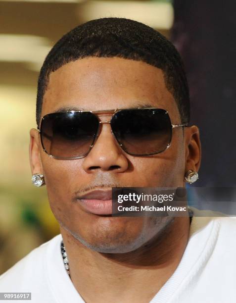 Rapper Nelly attends the celebration of his new "Apple Bottom" Collection at Macy's on May 7, 2010 in Culver City, California.