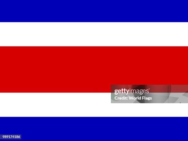 official national flag of costa rica - costa rica flag stock illustrations