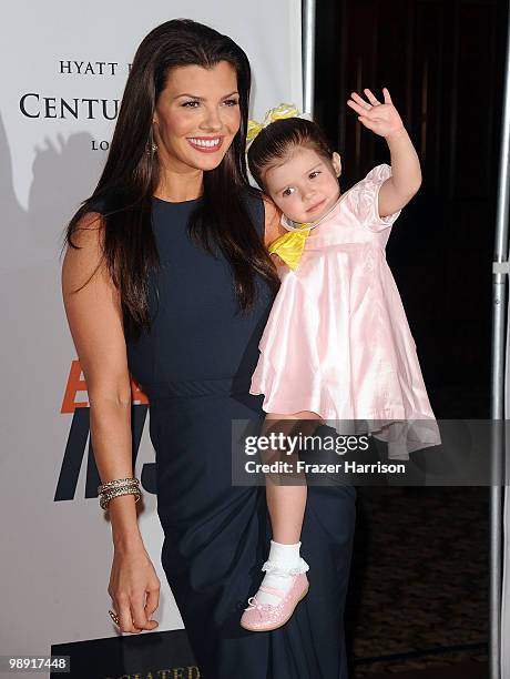 Actress Ali Landry and her daughter Estela Monteverde arrive at the 17th Annual Race to Erase MS event co-chaired by Nancy Davis and Tommy Hilfiger...