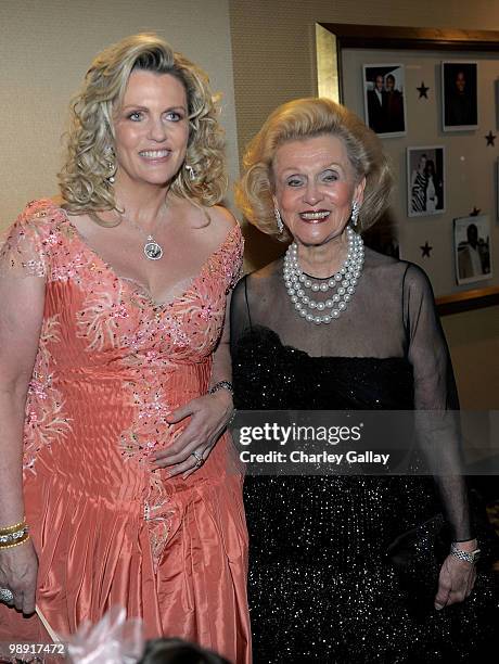 Nancy Davis and Barbara Davis attend 17th Annual Race to Erase MS event cocktail reception co-chaired by Nancy Davis and Tommy Hilfiger at the Hyatt...