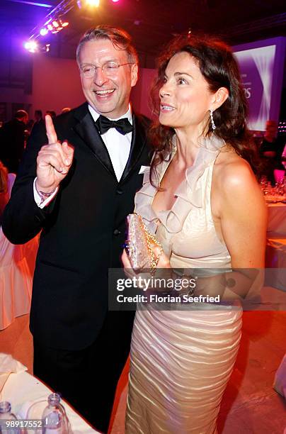 Designer Anna von Griesheim and husband Andreas Marx attend 'Duftstars 2010' at the Station on May 7, 2010 in Berlin, Germany.