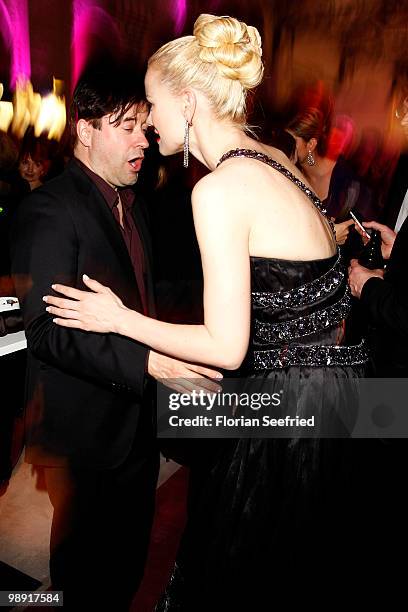 Actor Jan Josef Liefers and model Franziska Knuppe attend the 'Duftstars 2010' at the Station on May 7, 2010 in Berlin, Germany.