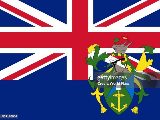 official national flag of pitcairn islands - pitcairn islands flag stock illustrations