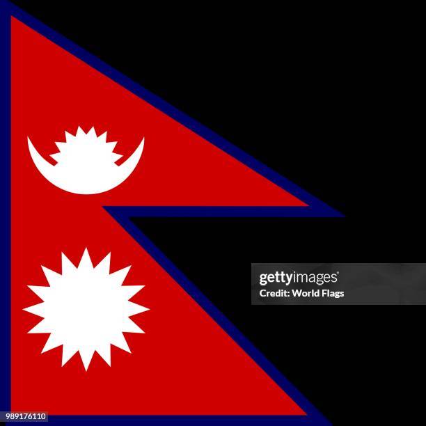 official national flag of nepal - nepal flag stock illustrations