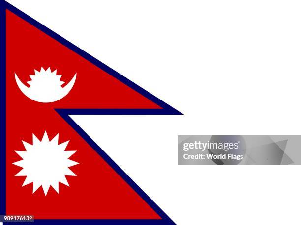 official national flag of nepal - nepal flag stock illustrations