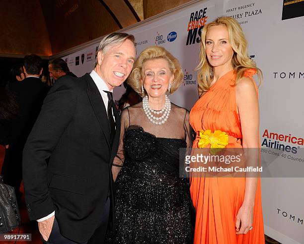 Designer Tommy Hilfiger, Barbara Davis and Dee Ocleppo arrive at the 17th Annual Race to Erase MS event co-chaired by Nancy Davis and Tommy Hilfiger...