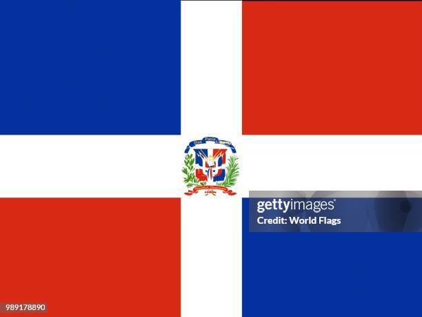 official national flag of the dominican republic - dominican republic flag stock-grafiken, -clipart, -cartoons und -symbole