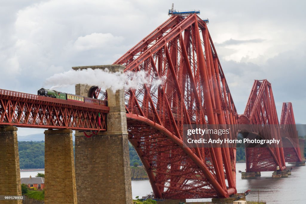 Tornado Steam Loco Crossing Forth Bridge (Rail)