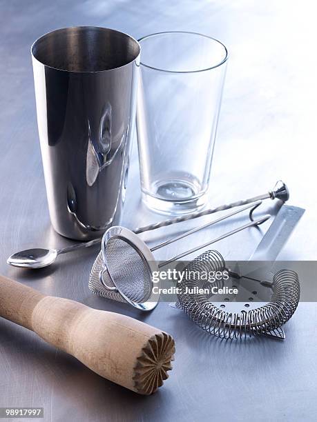 coktail tools - straining spoon stock pictures, royalty-free photos & images