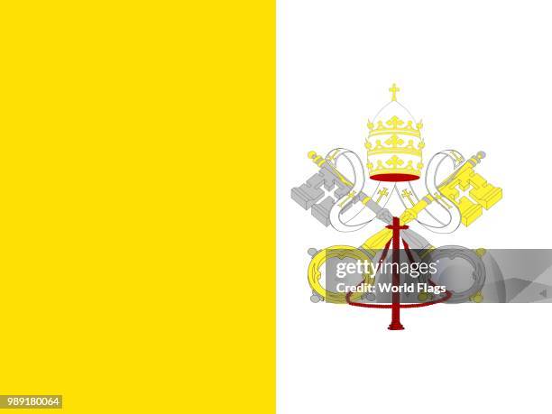 official national flag of the holy see, vatican city - vatican city flag stock illustrations