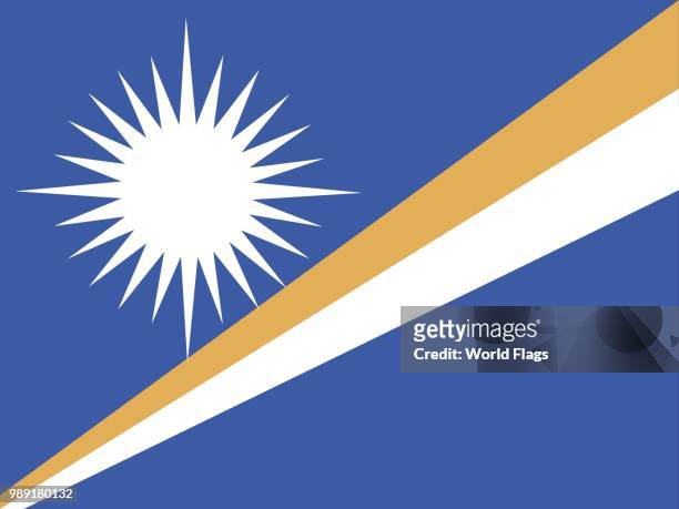 stockillustraties, clipart, cartoons en iconen met official national flag of the marshall islands - marshall islands