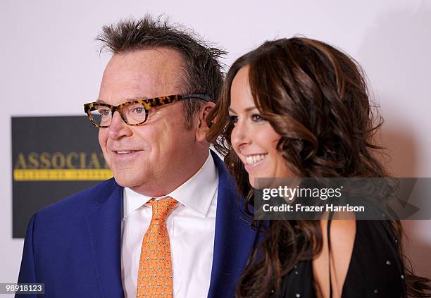 Actor Tom Arnold and Ashley Groussman arrive at the 17th Annual Race to Erase MS event co-chaired by Nancy Davis and Tommy Hilfiger at the Hyatt...