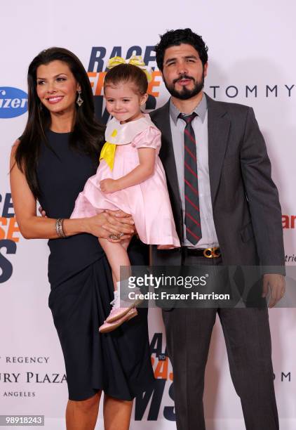 Actress Ali Landry, her daughter Estela Monteverde, and Alejandro Gomez Monteverde arrive at the 17th Annual Race to Erase MS event co-chaired by...