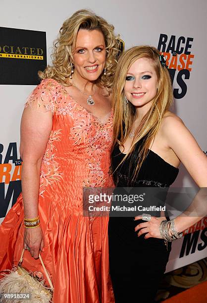 Nancy Davis and singer Avril Lavigne arrive at the 17th Annual Race to Erase MS event co-chaired by Nancy Davis and Tommy Hilfiger at the Hyatt...