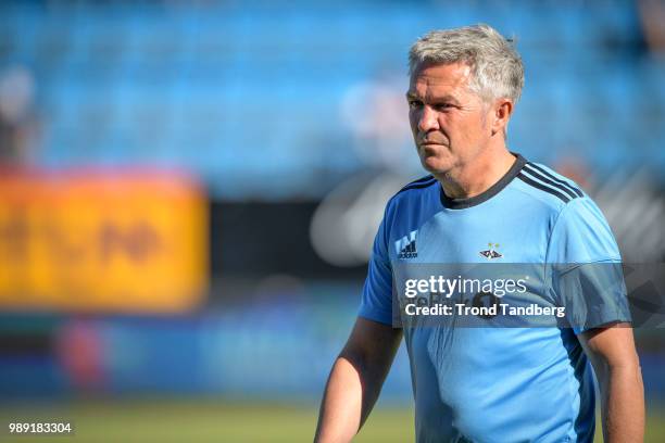 Coach Kaare Ingebrigtsen of Rosenborg during Sandefjord v Rosenborg at Komplett Arena on July 1, 2018 in Sandefjord, Norway.