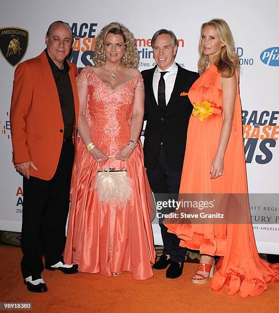 Ken Rickel, Nancy Davis, Designer Tommy Hilfiger and Dee Ocleppo arrives at the 17th Annual Race to Erase MS event co-chaired by Nancy Davis and...