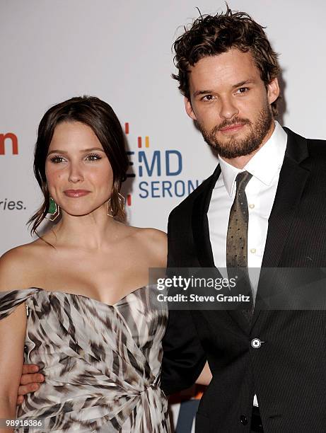 Actors Sophia Bush and Austin Nichols arrive at the 17th Annual Race to Erase MS event co-chaired by Nancy Davis and Tommy Hilfiger at the Hyatt...