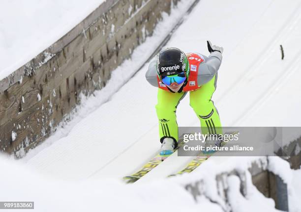 Spela Rogeli from Slovenia before the jump during the FIS Ladies Ski Jumping World Cup in Hinterzarten, Germany, 17 December 2017. Photo: Felix...