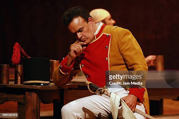 Tenor Fernando de la Mora in action during a previous test of the Opera 'Carmen' of Georges Bizet at the Esperanza Iris City Theater on May 7, 2010...