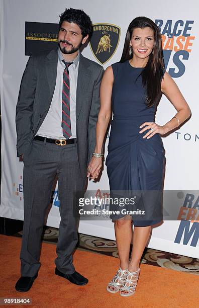 Alejandro Gomez Monteverde and actress Ali Landry arrive at the 17th Annual Race to Erase MS event co-chaired by Nancy Davis and Tommy Hilfiger at...