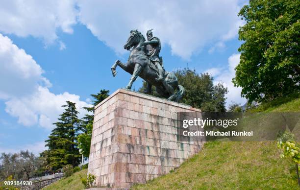 skanderberg monument, kruja, albania - skanderberg stock pictures, royalty-free photos & images