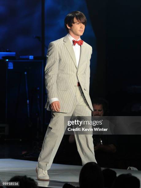 Actor Drake Bell walks the runway during the 17th Annual Race to Erase MS event co-chaired by Nancy Davis and Tommy Hilfiger at the Hyatt Regency...
