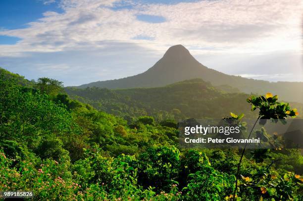 volcano mont choungui, or the small sugarloaf, near chirongui, mayotte - mayotte stock pictures, royalty-free photos & images