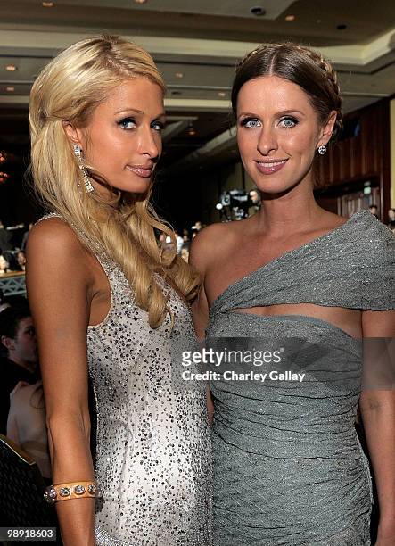 Paris Hilton and Nicky Hilton attend the 17th Annual Race to Erase MS event co-chaired by Nancy Davis and Tommy Hilfiger at the Hyatt Regency Century...