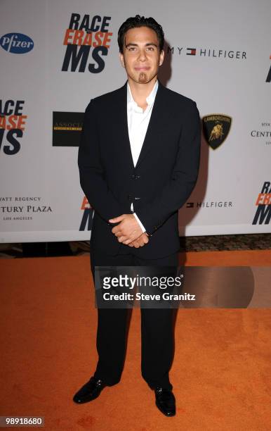Olympic gold medalist Apolo Ohno arrives at the 17th Annual Race to Erase MS event co-chaired by Nancy Davis and Tommy Hilfiger at the Hyatt Regency...