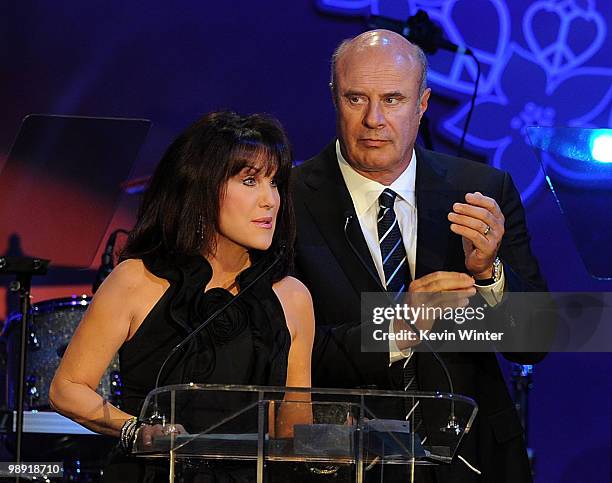 Dr Phil McGraw and Robin McGraw onstage during the 17th Annual Race to Erase MS event co-chaired by Nancy Davis and Tommy Hilfiger at the Hyatt...